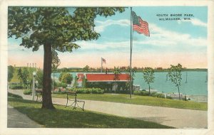 Milwaukee Wisconsin South Shore Park 1931 White Border Postcard Used