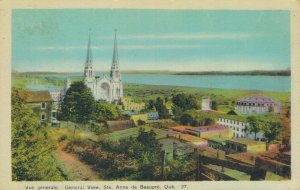 Canada General View Sainte-Anne-de-Beaupré Quebec Linen Postcard 07.60