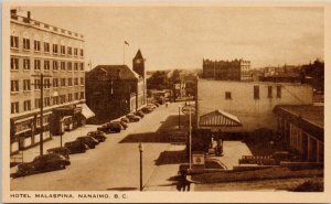 Hotel Malaspina Nanaimo BC Street Imperial Sign Filmer's Litho Postcard H39