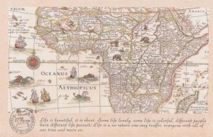 Atlantic Ocean Libya Arabia Life Is Traffic Geography Map Postcard