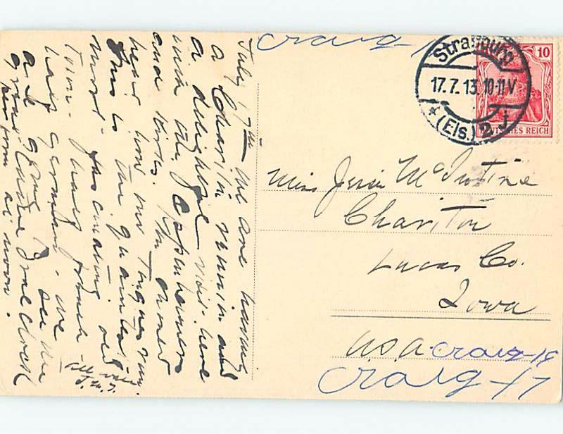 Old Postcard SHOPS ALONG THE STREET Strasbourg - Strassburg France F5528