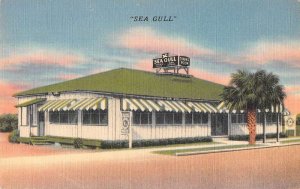 Jacksonville Beach Florida The Sea Gull Restaurant Vintage Postcard AA34144