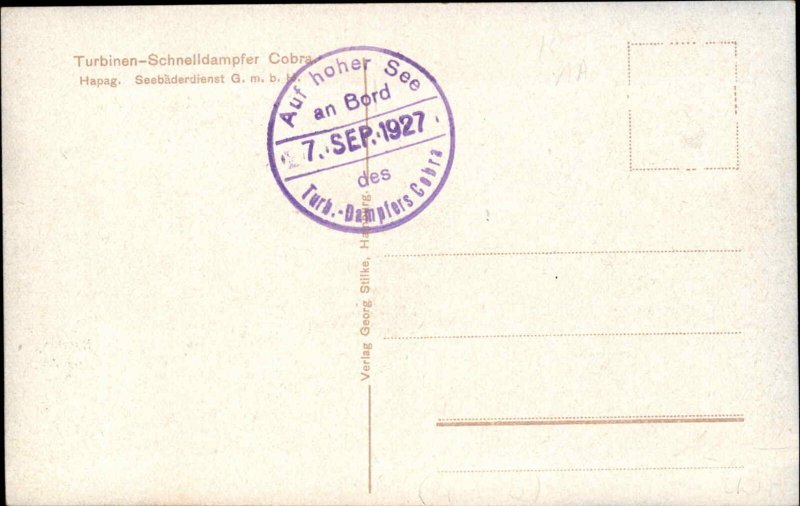 Steamship SS COBRA HAPAG c1910 Postcard