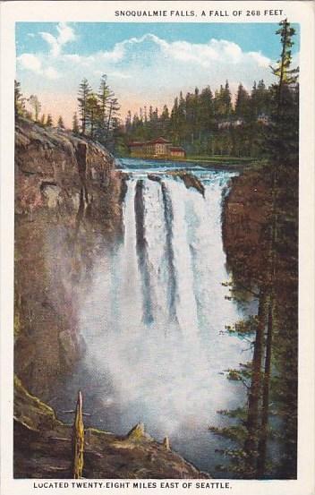 Snoqualmie Falls A Fall Of 268 Feet Located Twenty Eight Miles East Of Seattl...