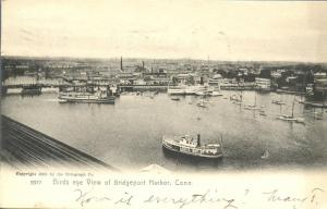 Bird's Eye View of Bridgeport Harbor CT, Connecticut - pm 1906 - UDB