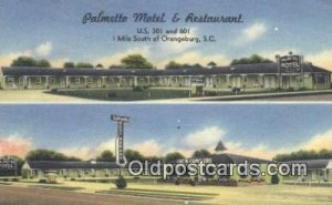 Palmetto Motel and Restaurant, Orangeburg, South Carolina, SC USA Hotel Motel...