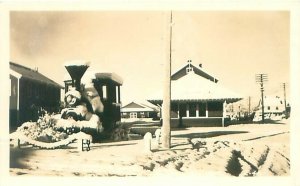 Fairbanks. Alaska First Locomotive RPPC Snow Covered  Unused