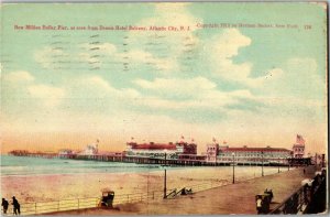 Million Dollar Pier from Dennis Hotel, Atlantic City NJ c1913 Vtg Postcard D57