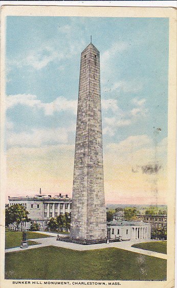 Massachusetts Charlestown Bunker Hill Monument 1910