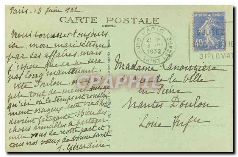 Old Postcard Paris Champs Elysees