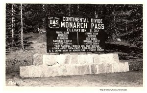 RPPC Postcard Continental Divide Monarch Pass Elevation 11,312 Sign 1957
