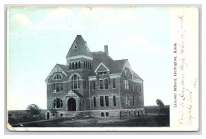 Lincoln School Herington Kansas c1908 Postcard