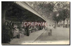 Old Postcard Cannes Marche aux Fleurs