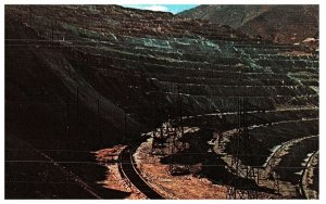 Bingham Copper Mine in Bingham Canyon, Utah Railway Postcard