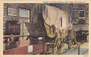 Stage Coach Interior Of Lincoln Museum New Salem State Park Illinois Curteich