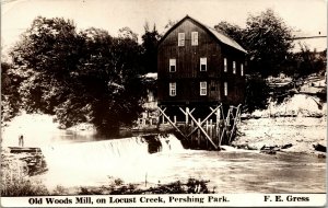 Postcard MO Pershing Park RPPC Old Woods Mill Locust Creek F.E. Gress 1964 L10