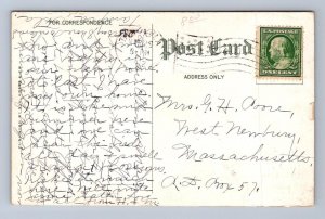 SCENE ALONG BAYSHORE BOULEVARD TAMPA FLORIDA TRAIN / TROLLEY POSTCARD 1912