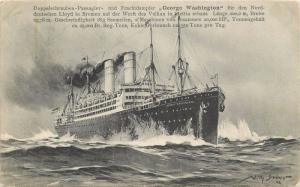 Nord-Deutchen Lloyd Steamship George Washington Postcard