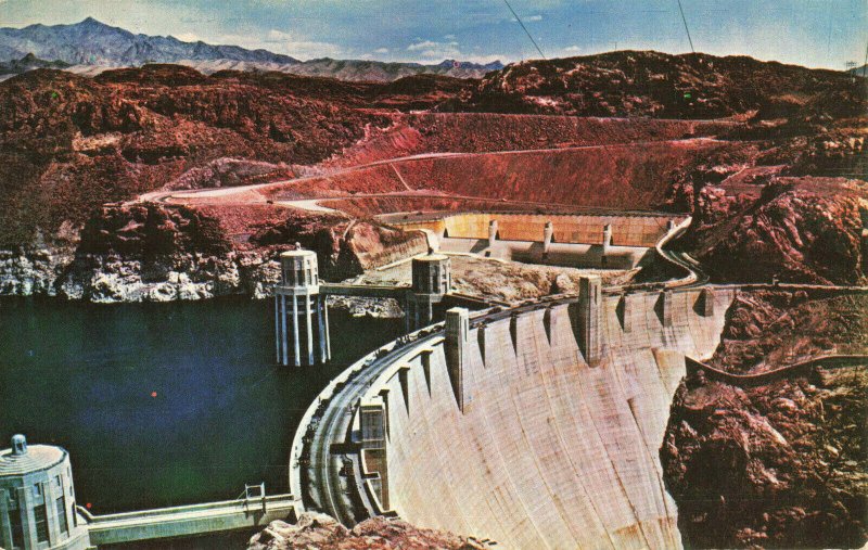 Postcard Hoover Boulder Dam Nevada Arizona