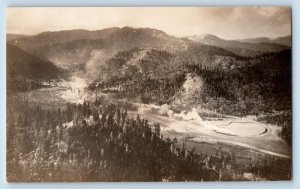 Locomotive Train Postcard RPPC Photo Horshoe Curve On S P R R Shasta Route