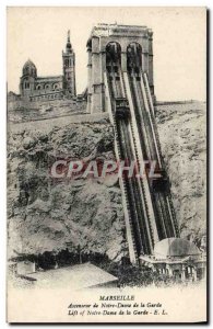 Old Postcard Marseille Elevator of Our Lady of the Guard