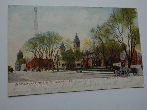 Vintage 1900s Broadway & Fifth Streets Hannibal Missouri Postcard