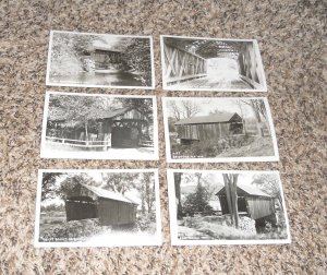 Lot Of 6 Bradford NH New Hampshire Covered Bridge Real Photo RPPC Postcards