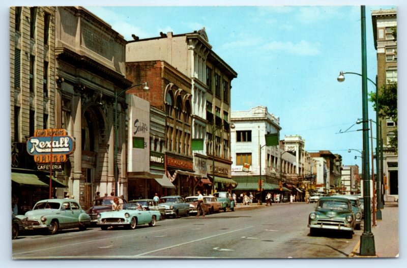 Lafayette IN Main Street Postcard Indiana