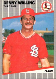 1989 Fleer Baseball Card Denny Walling Third Base St Louis Cardinals sun0690