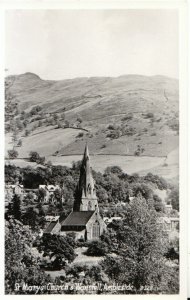 Cumbria Postcard - St Mary's Church & Wansfell -  Ambleside - RP - Ref TZ4501