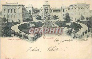 Postcard Old Marseille Longchamp Palace (map 1900)