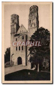 Old Postcard Ruins Of L & # 39Abbaye De Jumieges The Two Towers De L & # 39Eg...