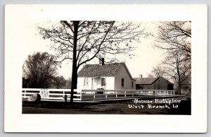 West Branch IA Iowa RPPC Hoover Birthplace Real Photo Postcard Q29