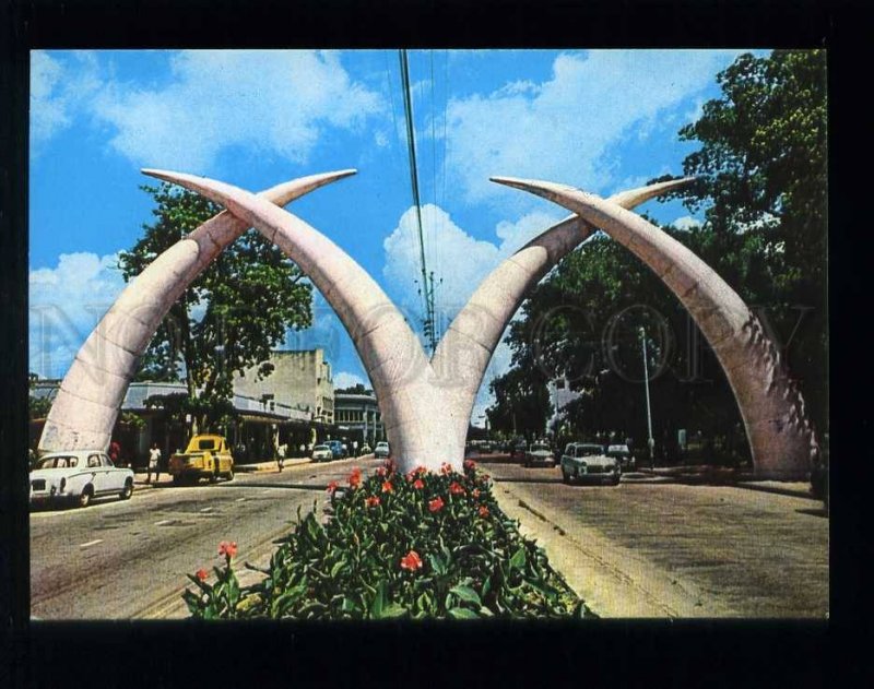 210054 KENYA Mombasa giant tusks old postcard