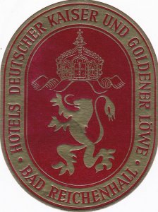 Germany Bad Reichenhall Hotels Deutscher Kaiser & Goldener Loewe Red Vintage ...