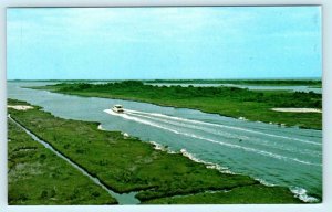 INTRA-COASTAL WATERWAY, North Carolina to TOPSAIL ISLAND Onslow Beach Postcard