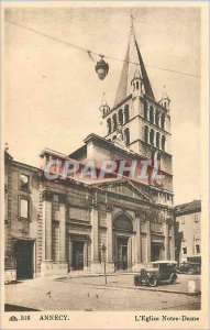 Postcard Old Annecy church our lady the Automobile
