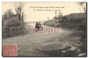 Postcard Old Cars Tour d & # 39Auvergne Gordon Bennett cup 1905 Nebo turn of ...