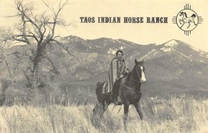 TAOS INDIAN HORSE RANCH Native Americana Kit Carson Natl Forest Vintage Postcard