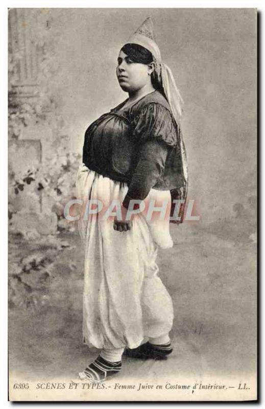 Old Postcard Scenes Jewish Judaica and Jewish kinds Woman costume & # 39inter...