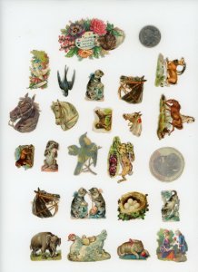 1880's Animals Horses Lot of 24 Die Cut Victorian Scrap X457