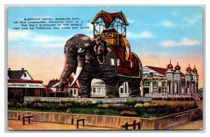 Elephant Hotel Margate City Atlantic City New Jersey NJ UNP Linen Postcard V11