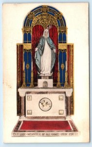 BROOKLYN, NY ~ Handcolored MONASTERY of PRECIOUS BLOOD Our Lady's Altar Postcard