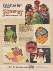 Jim Henson Muppets Latch Hook Kit 1980 Ad, Columbia Minerva, Color Full Page