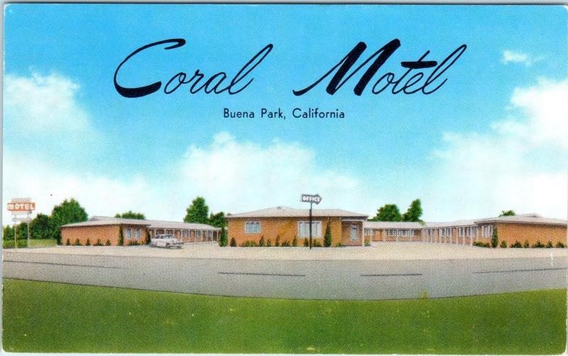 BUENA PARK, CA California    CORAL MOTEL    c1950s   Roadside   Postcard