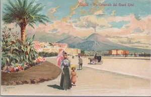 Postcard Via Caracciolo Dal Grand Hotel Napoli Italy