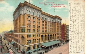 PHILADELPHIA PA~READING RAILWAY TERMINAL-12th 7 MARKET STREET~POSTCARD