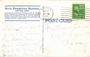 Postcard OH Dayton Good Samaritan Hospital & Nurse's Home Aerial View 1941 B5