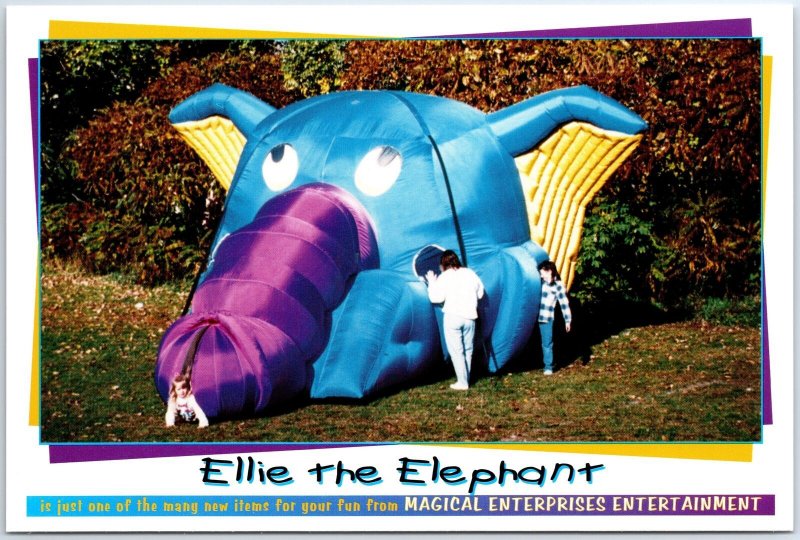 CONTINENTAL SIZE POSTCARD ADVERTISING RACK CARD - ELLIE THE ELEPHANT