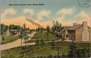 Main Street Lincoln's New Salem IL Postcard PC246